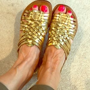 Tory Burch gold sandals